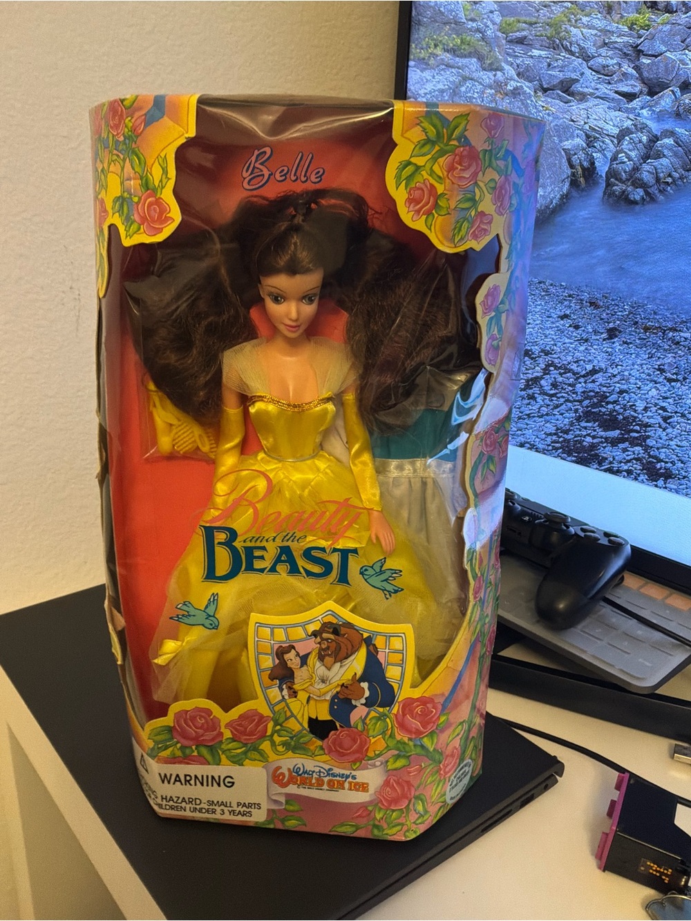 Vintage Disney Belle Beauty and the Beast Yellow Princess Doll NIB, never opened